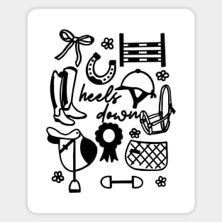 “Heels Down” Equestrian Doodles Sticker